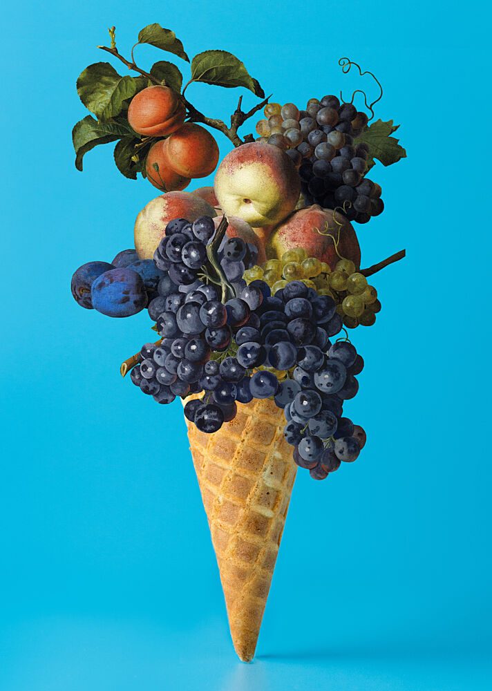 Vibrant Fruit Cone art print by Marja van den Hurk for $57.95 CAD