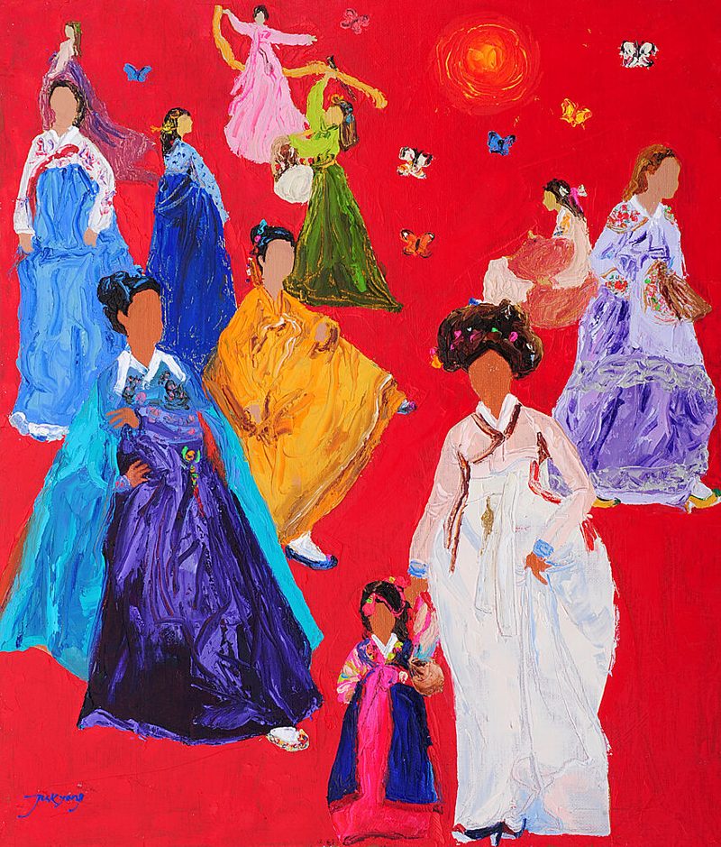 Vibrant Hanbok Celebration art print by Jukyong Park for $57.95 CAD