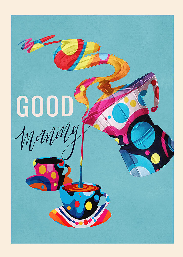 Good Morning Coffee Fun art print by Flow Line for $57.95 CAD