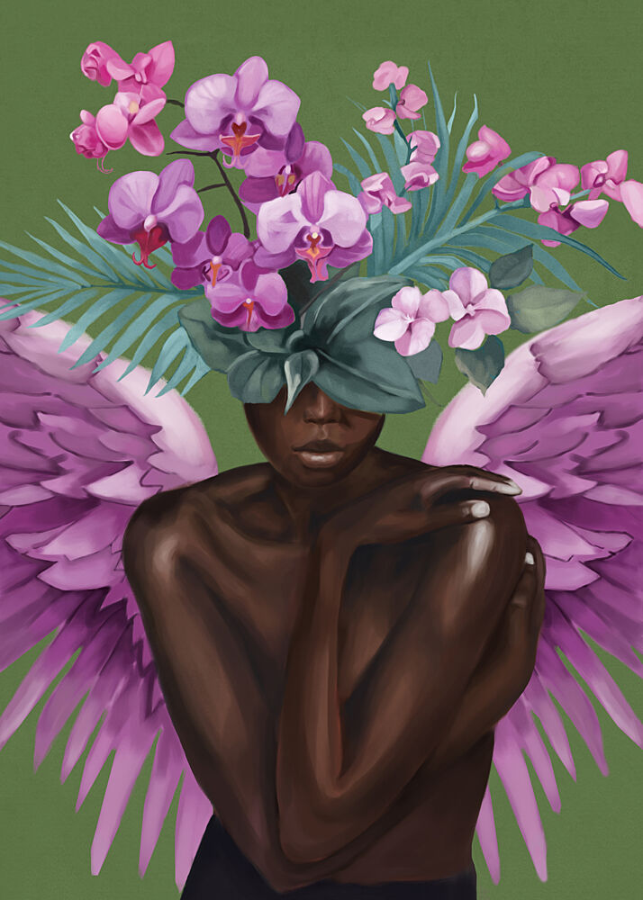 Tropical Orchid Woman art print by Nadjaa for $57.95 CAD