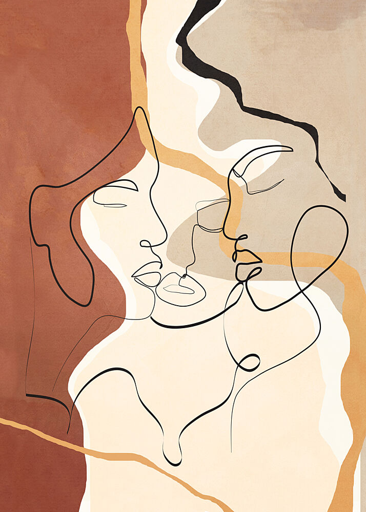 Earthy Line Faces art print by Nadjaa for $57.95 CAD
