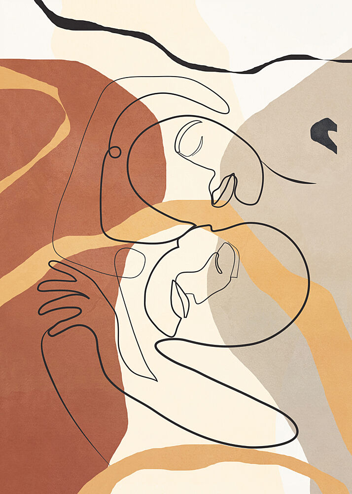 Warm Connection Lines art print by Nadjaa for $57.95 CAD