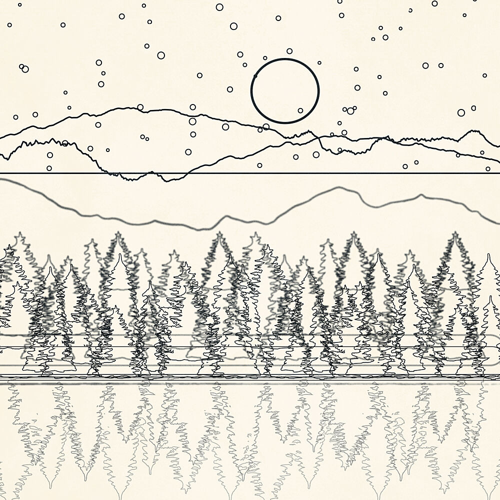 Moonlit Winter Landscape art print by Nadjaa for $57.95 CAD