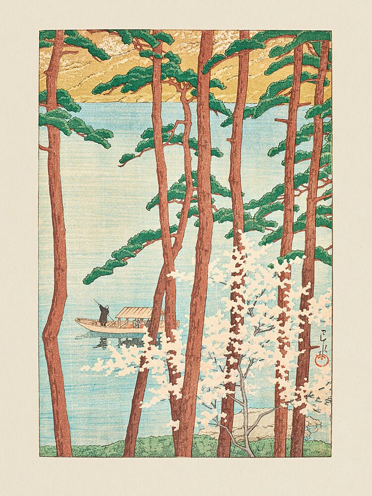 Haru No Arashiyama Spring in Arashiyama 1934 art print by Kawase Hasui for $57.95 CAD