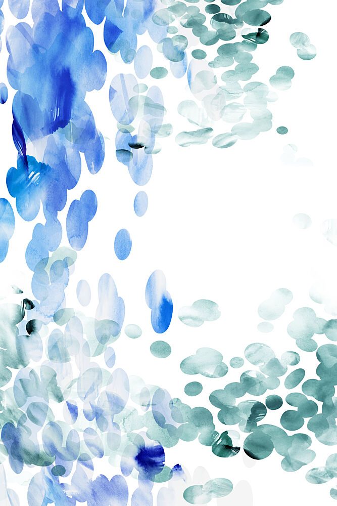 Blue Watercolor Drops art print by Cartissi for $57.95 CAD