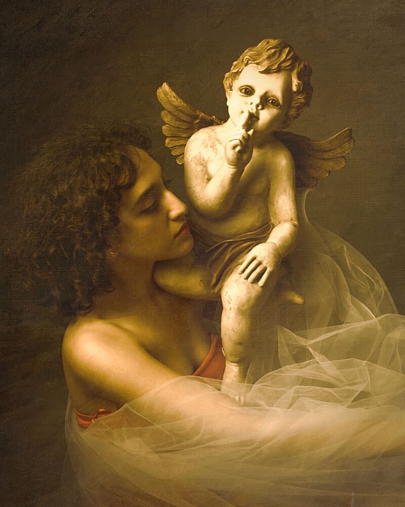 Ethereal Woman Silent Cupid art print by Mehdi Mokhtari for $57.95 CAD