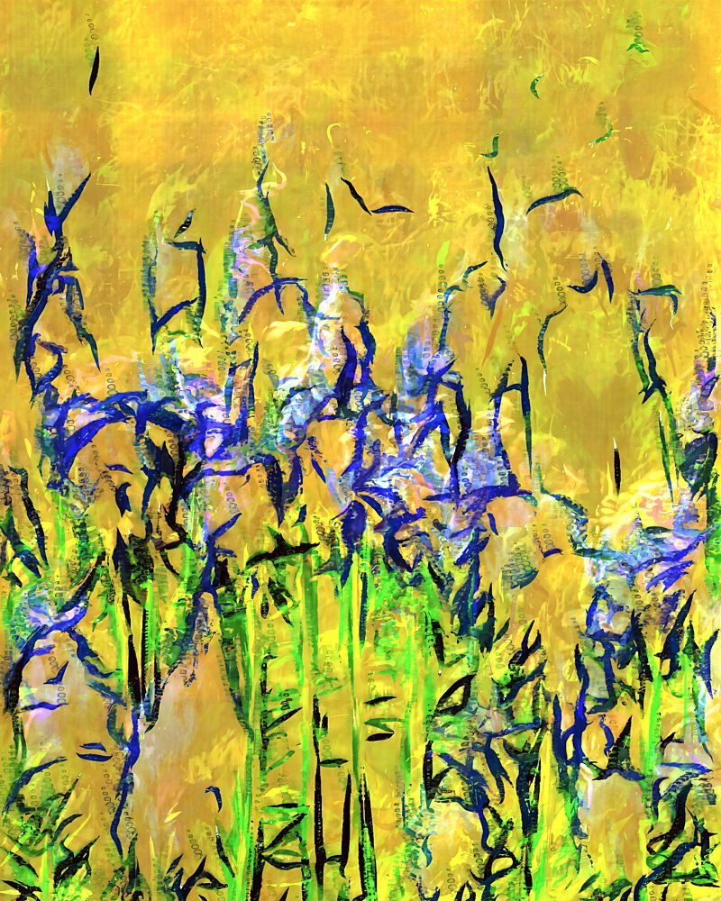 Abstract Yellow Meadow art print by Uma Gokhale for $57.95 CAD