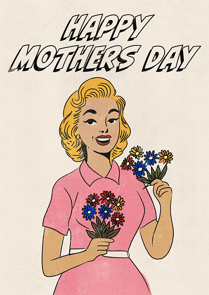 Retro Happy Mothers Day art print by Nicholas for $57.95 CAD