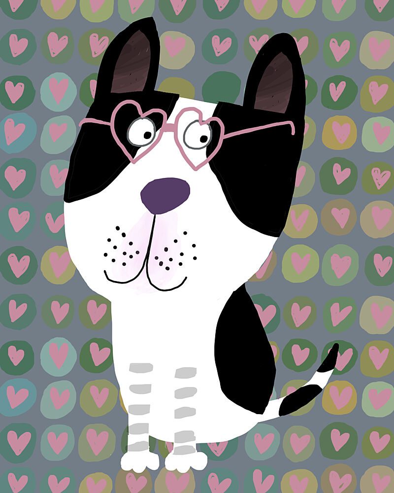 Dog in Heart Glasses art print by Carla Daly for $57.95 CAD