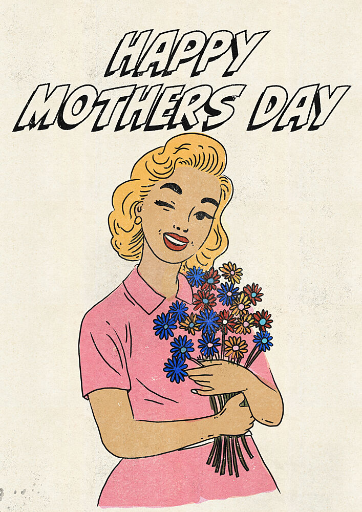 Happy Mothers Day Wink art print by Nicholas for $57.95 CAD