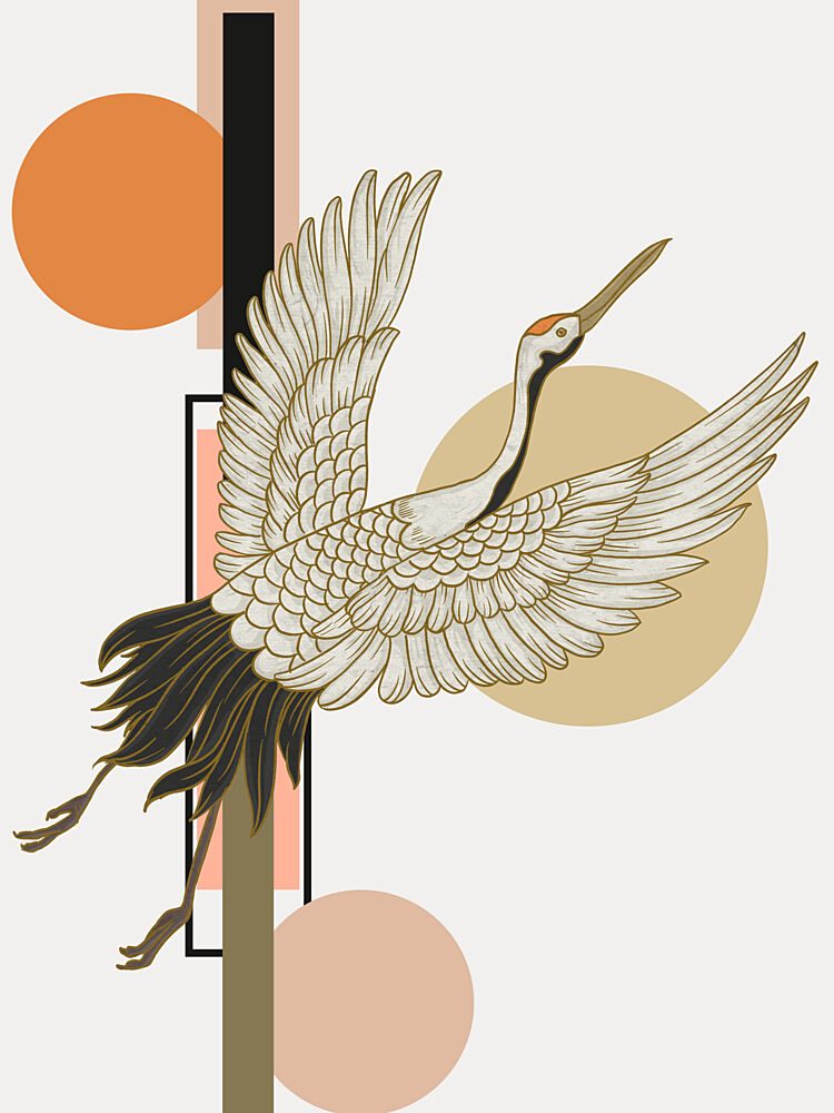 Graceful Flying Crane art print by Marja van den Hurk for $57.95 CAD