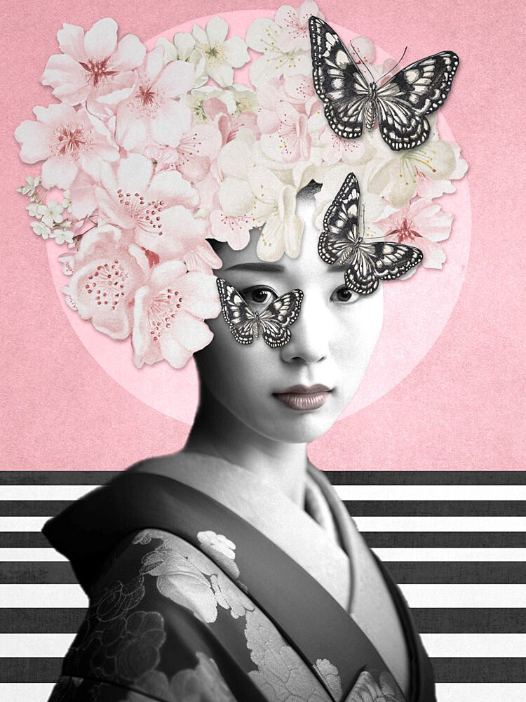 Blossom Butterfly Geisha art print by Marja van den Hurk for $57.95 CAD