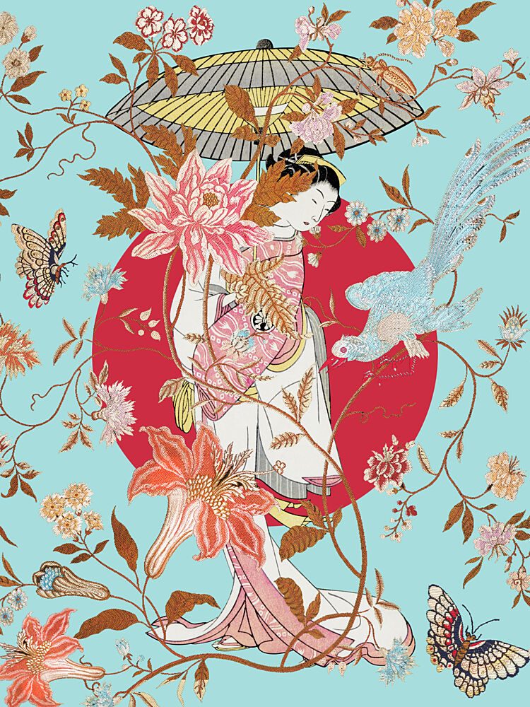 Japanese Kimono Garden art print by Marja van den Hurk for $57.95 CAD