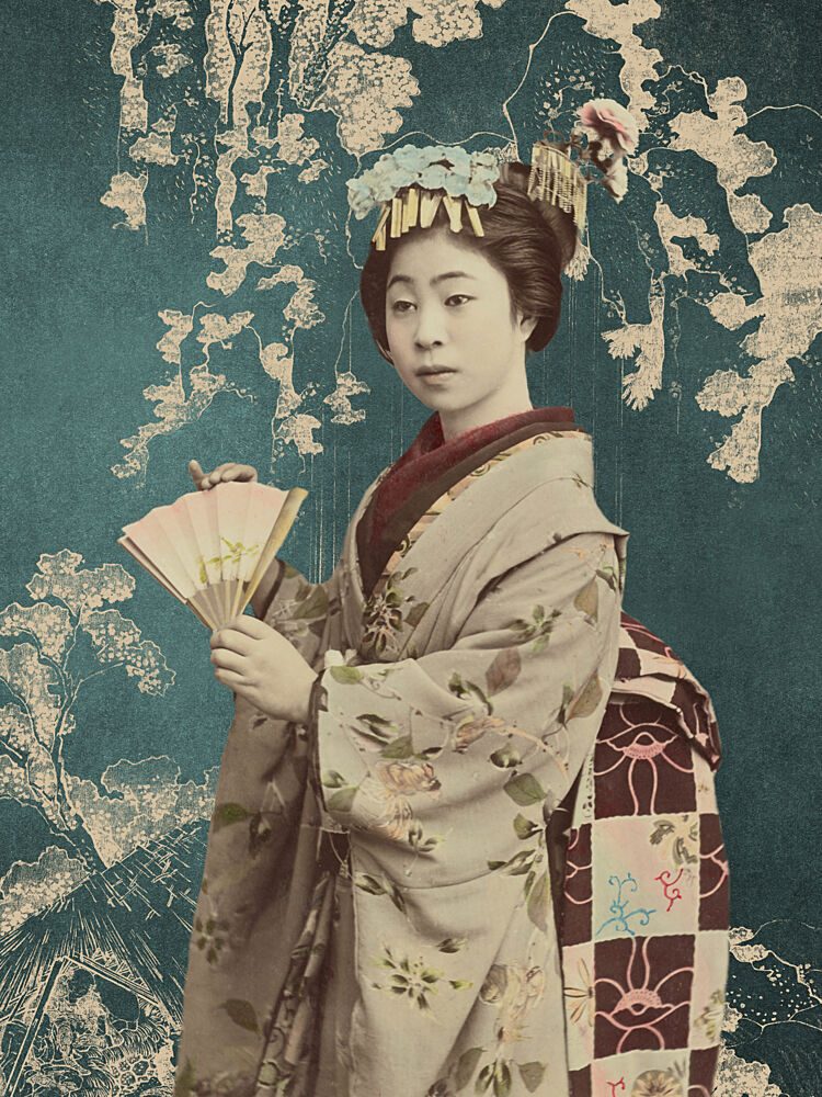 Elegant Geisha Portrait art print by Marja van den Hurk for $57.95 CAD