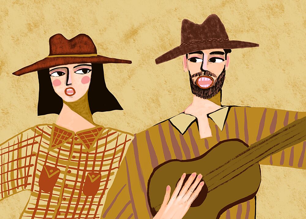 Country Folk Duo art print by Sharyn Bursic for $57.95 CAD