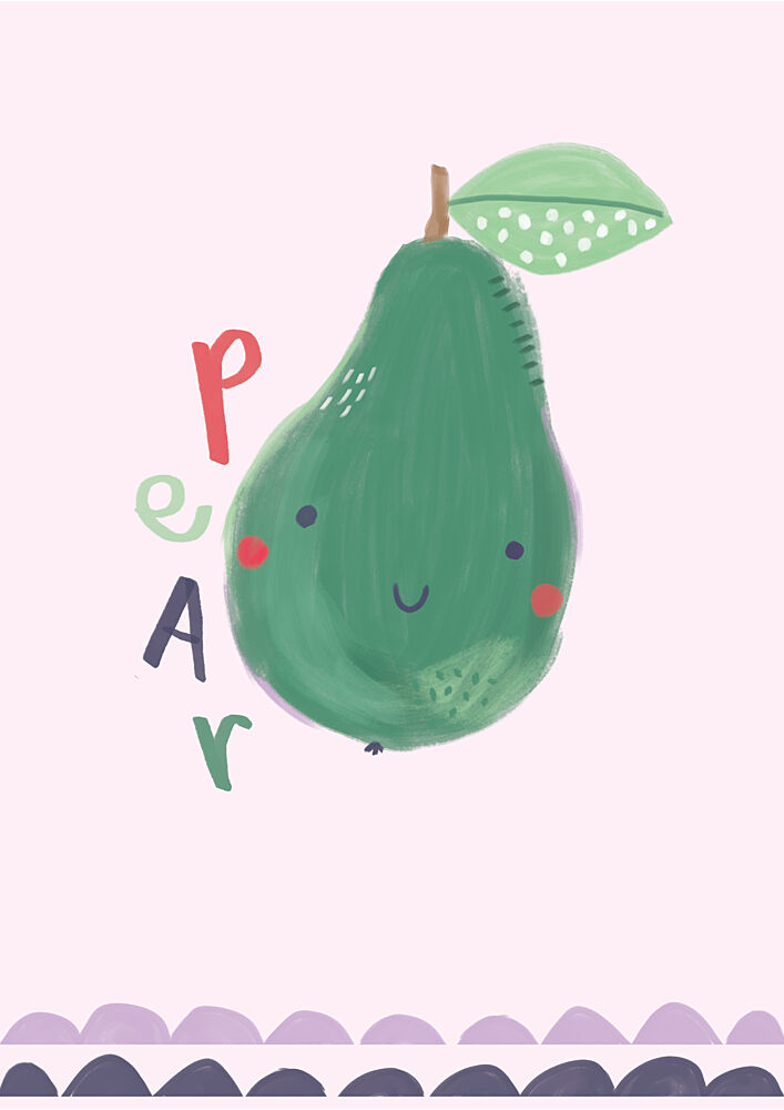 Happy Little Pear art print by Laura Pantony for $57.95 CAD