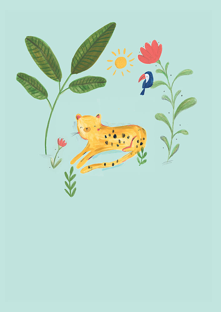 Happy Jungle Leopard art print by Laura Pantony for $57.95 CAD