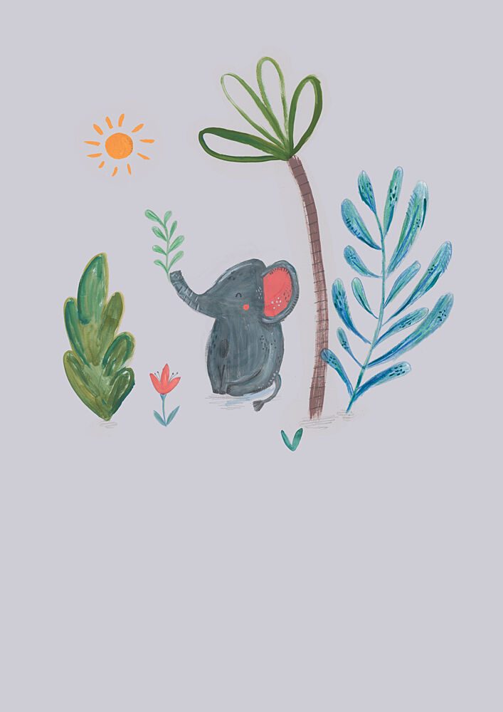 Sweet Elephant in Jungle art print by Laura Pantony for $57.95 CAD