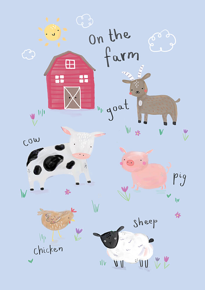 On the Farm Animals art print by Laura Pantony for $57.95 CAD