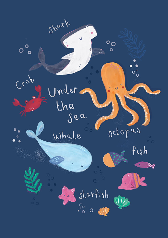 Cute Ocean Friends art print by Laura Pantony for $57.95 CAD