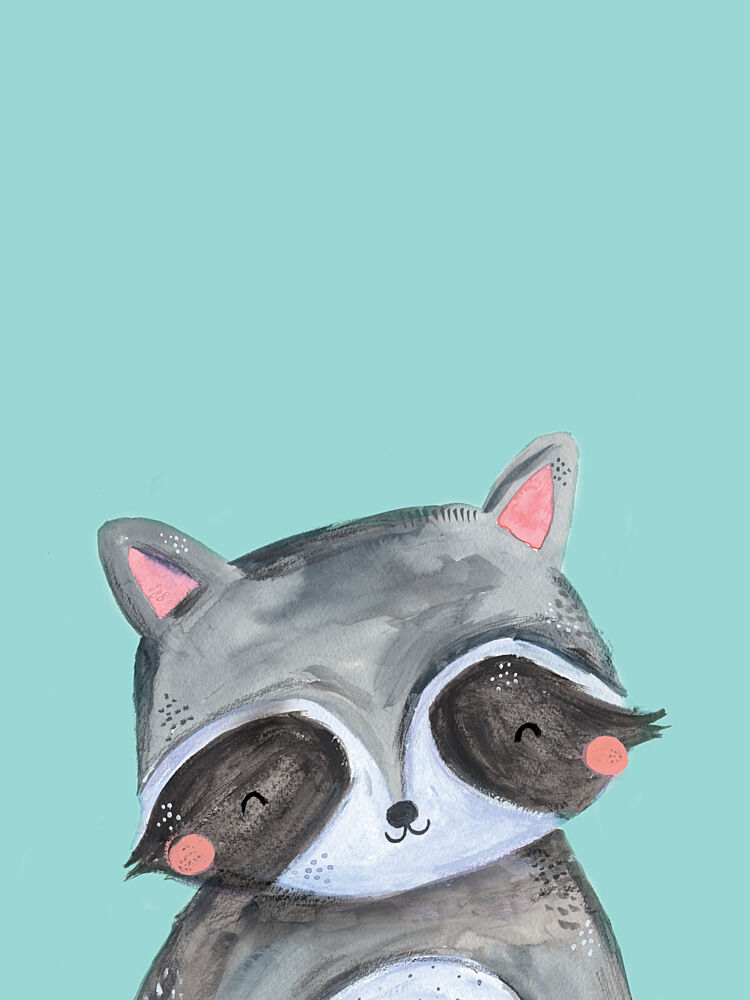 Cute Raccoon Smile art print by Laura Pantony for $57.95 CAD