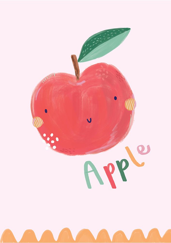 Sweet Smiling Apple art print by Laura Pantony for $57.95 CAD