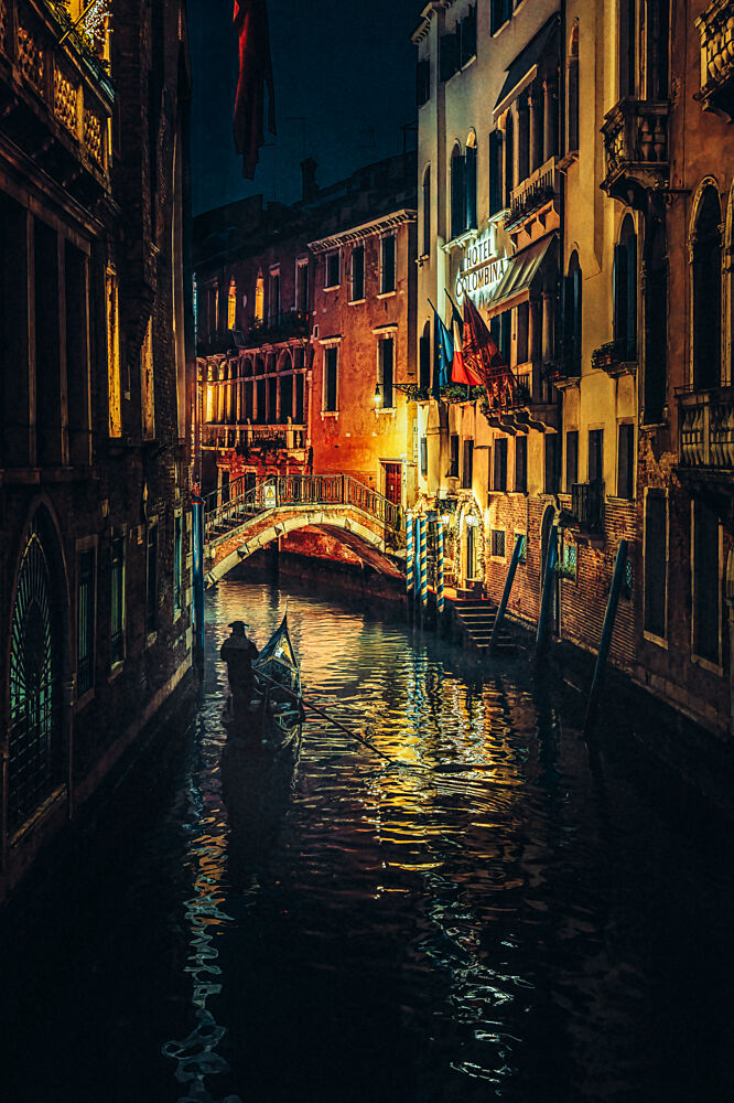 Venetian Canal Night Ride art print by Yuzo Fujii for $57.95 CAD