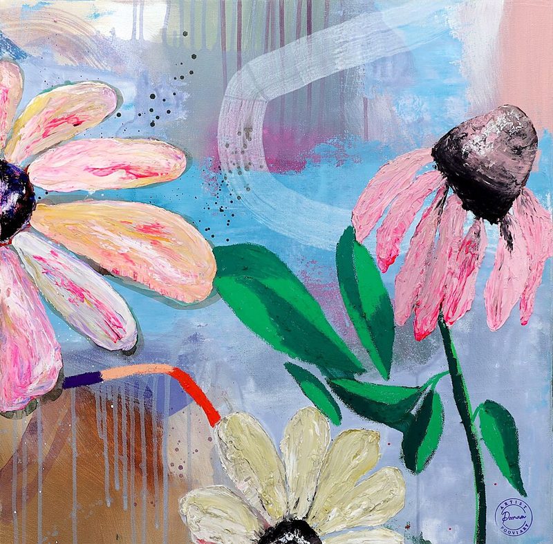Vibrant Floral Abstract art print by Poovi Art for $57.95 CAD