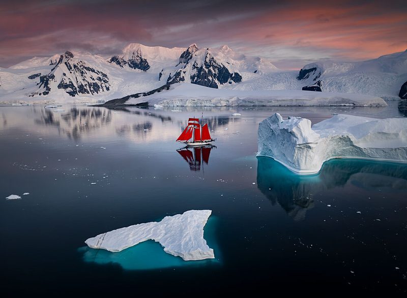 Antarctic Red Sail Adventure art print by Karol Nienartowicz for $57.95 CAD
