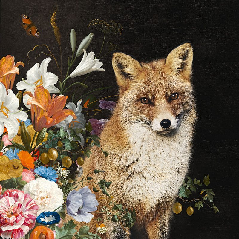 Opulent Fox and Flowers art print by Marja van den Hurk for $57.95 CAD