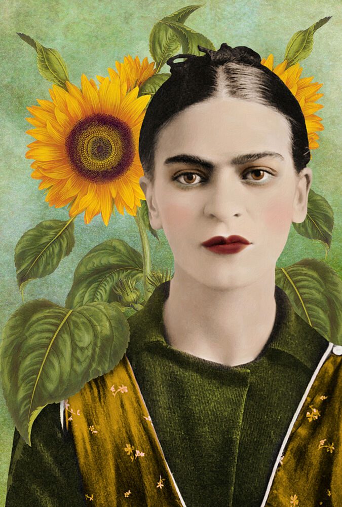 Woman Among Sunflowers art print by Marja van den Hurk for $57.95 CAD