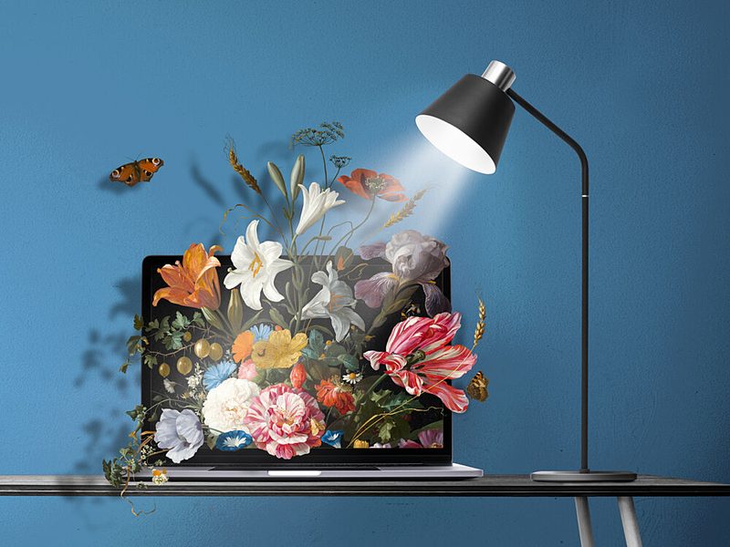 Flowering Laptop Screen art print by Marja van den Hurk for $57.95 CAD
