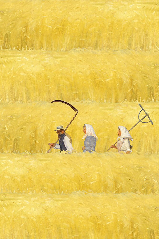 Harvesting the Golden Field art print by Marja van den Hurk for $57.95 CAD