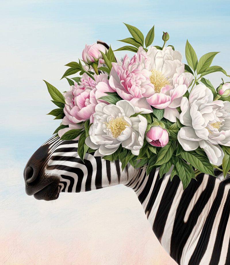 Zebra Peony Crown art print by Marja van den Hurk for $57.95 CAD
