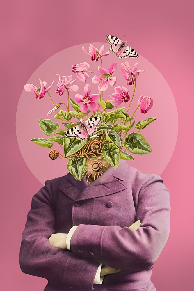 Elegant Floral Gentleman art print by Marja van den Hurk for $57.95 CAD