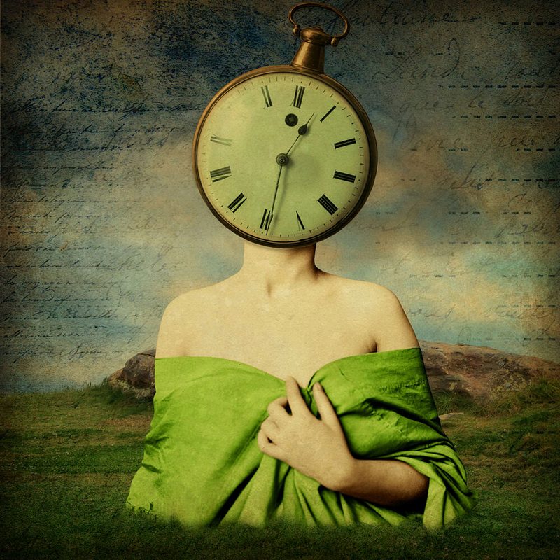 Mysterious Clock Head art print by Marja van den Hurk for $57.95 CAD