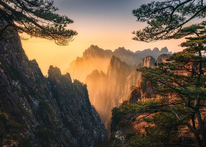 Golden Hour Mountain Vista art print by Yuan Cui for $57.95 CAD