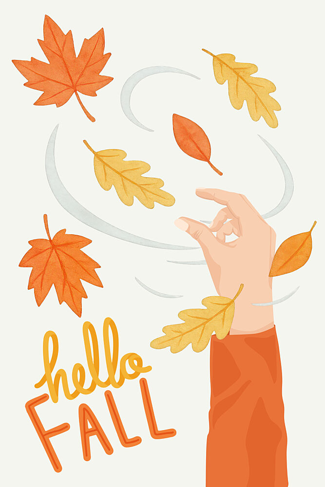 Hello Fall Leaves art print by Marja van den Hurk for $57.95 CAD