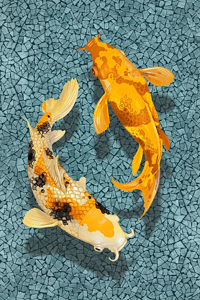 Yin Yang Koi art print by Marja van den Hurk for $57.95 CAD