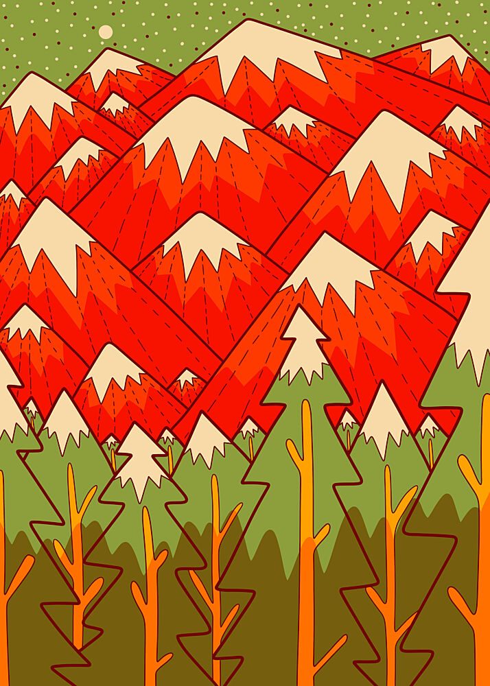 Vibrant Mountain Forest art print by Stephen Wade for $57.95 CAD