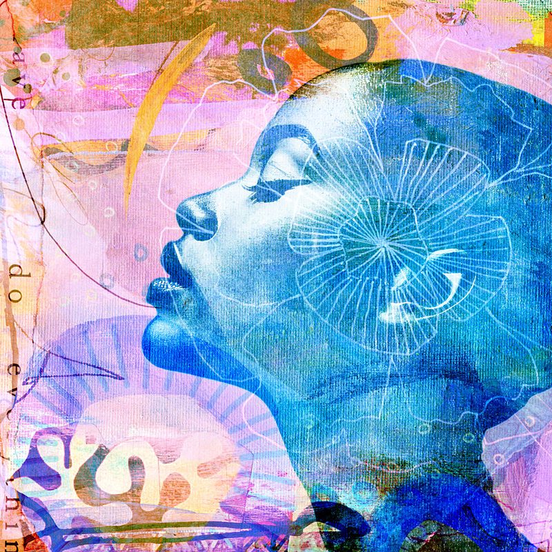 Meditative Blue Profile art print by Marja van den Hurk for $57.95 CAD
