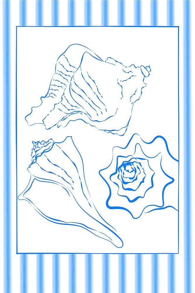 Blueseashellsno02 art print by Treechild for $57.95 CAD