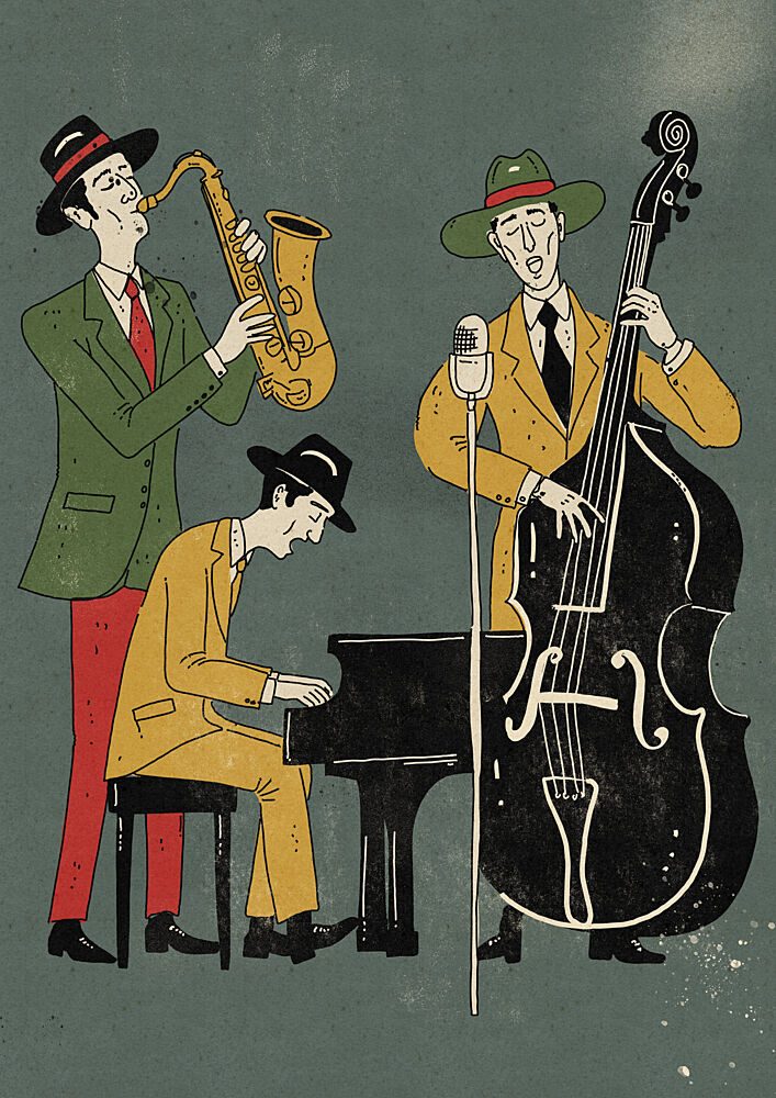 Vintage Jazz Band art print by Nicholas for $57.95 CAD