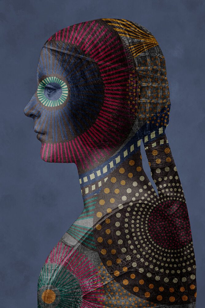 Abstract Patterned Portrait art print by Marja van den Hurk for $57.95 CAD