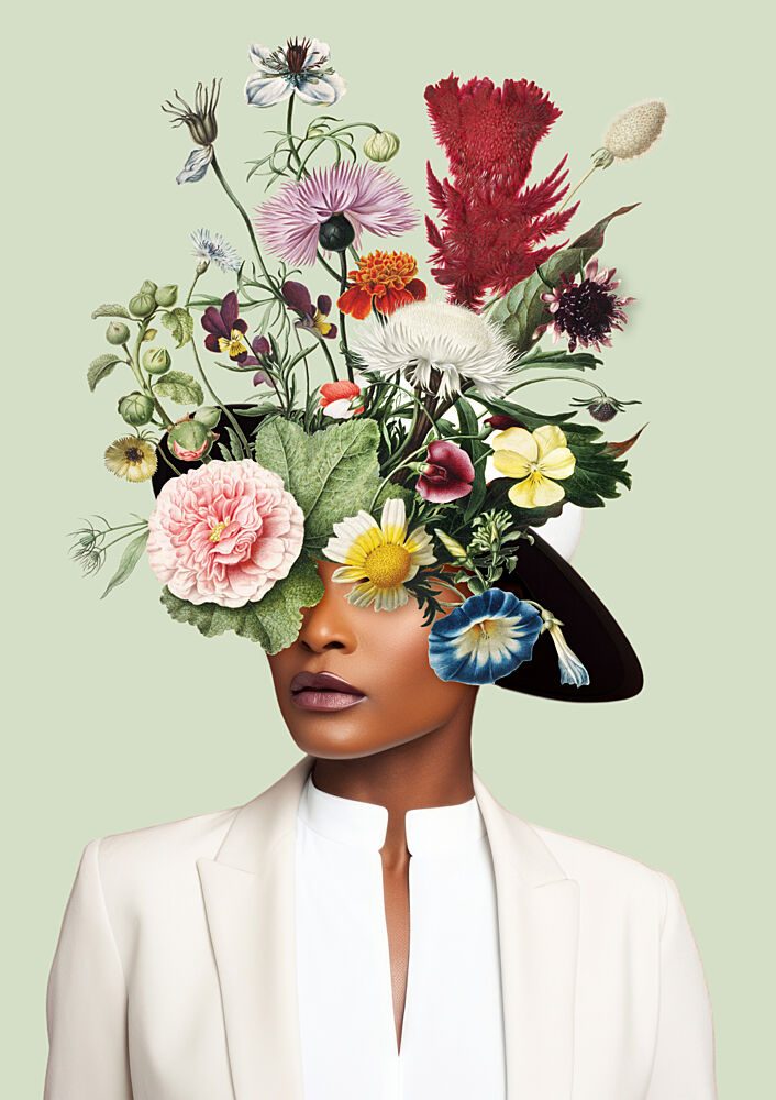 Woman Floral Headdress art print by Marja van den Hurk for $57.95 CAD