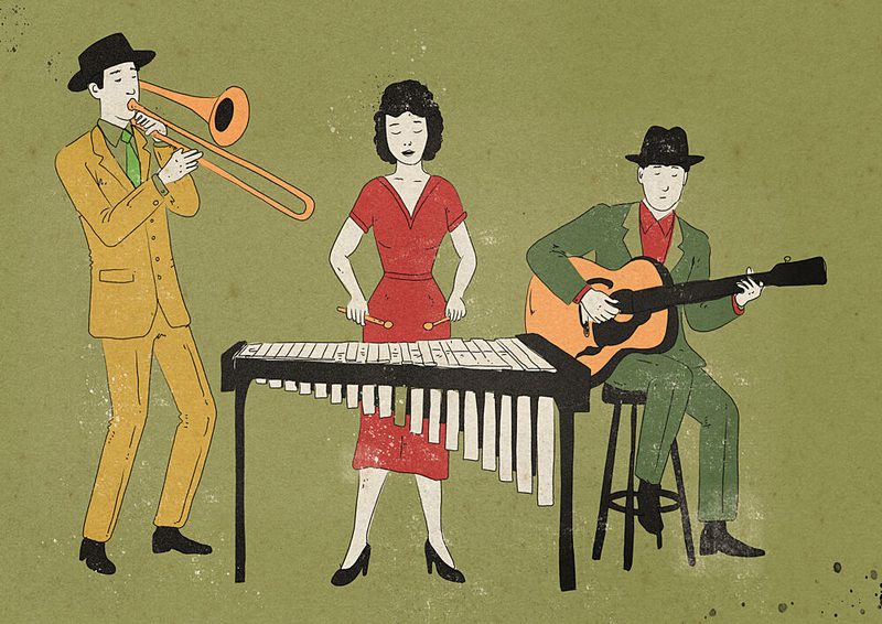 Vintage Jazz Band art print by Nicholas for $57.95 CAD