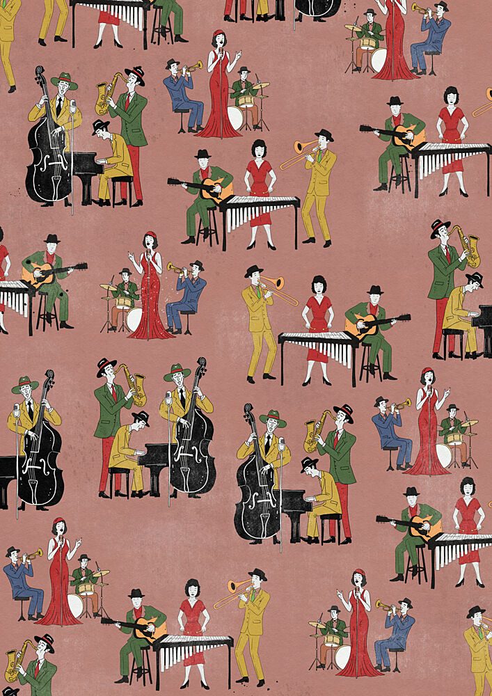 Art Deco Jazz Band art print by Nicholas for $57.95 CAD