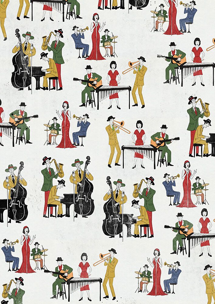 Vintage Jazz Band art print by Nicholas for $57.95 CAD