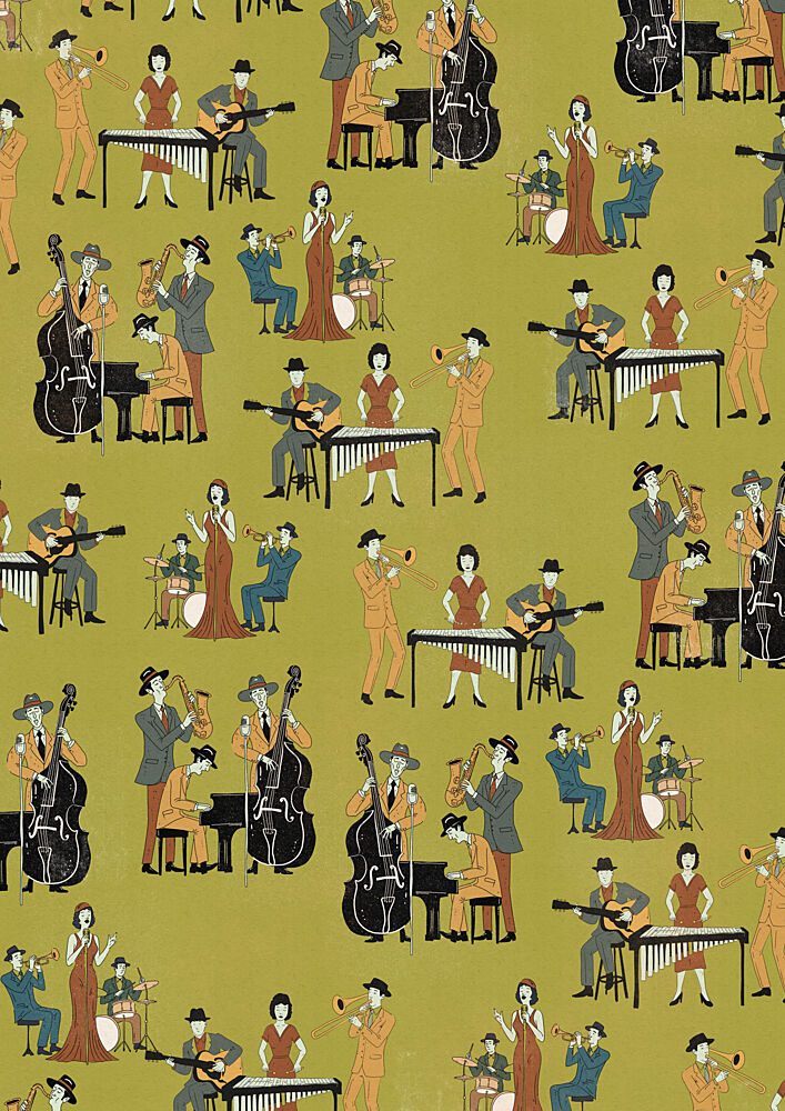 Swinging Jazz Ensemble art print by Nicholas for $57.95 CAD
