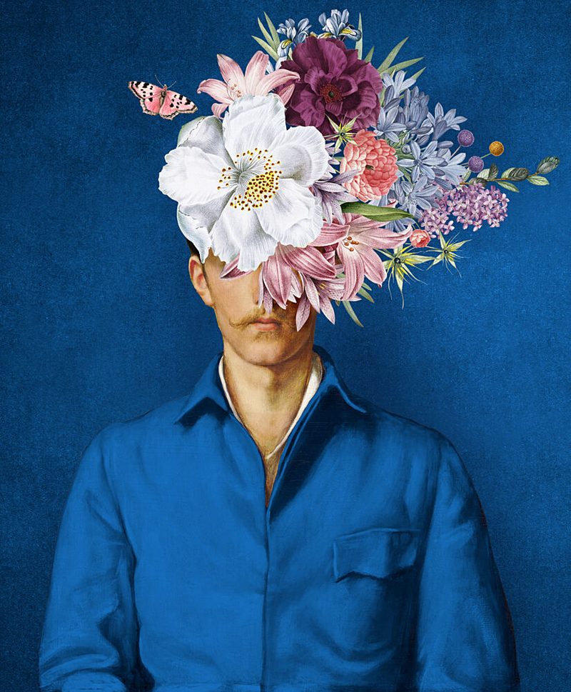 Floral Portrait art print by Marja van den Hurk for $57.95 CAD